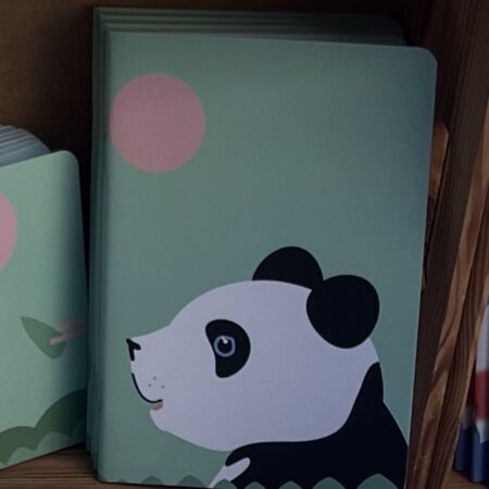 shin bu keleti ihletésű, pandamacis hozzátáplálási napló uniszex, zöld nyomatos